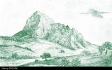 Johann Wolfgang Goethe - vrch Bořeň nad Bílinou, kresba